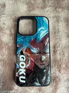Anime Graphic Goku Phone Case – Blue & Black